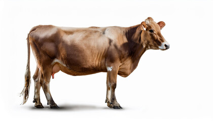 a cow standing on a white background