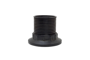 lampholder. Vintage lamp holder, black phenolic threaded shell with shade ring, without socket base. isolated on white background