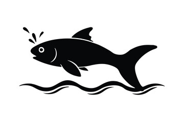 Fish Jumping Out of Water Dynamic Wildlife Illustrations for Creative Projects