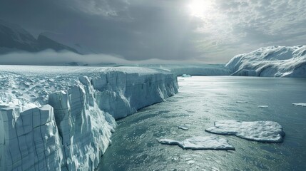 Artistic concept addressing global warming and environmental challenges