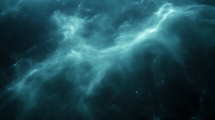 Fototapeta premium Teal Nebula Cosmic Cloudscape Stellar Dust