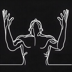 Engaging in a moment of passionate expression with uplifted arms and tilted head reveals a deep sense of disbelief and indignation