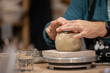 making pottery out of clay