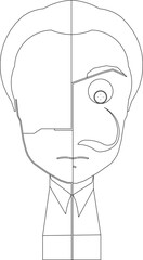 vector sketch of unique human abstract facial decoration ornament design.eps