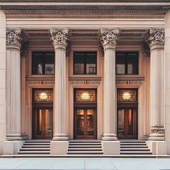 Obraz premium Elegant architectural refinements in ornate classical designs with decorative structural columns