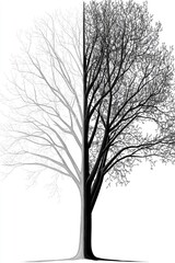 Obraz premium A black and white image of a tree without leaves