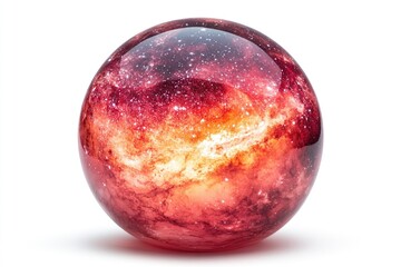 Fototapeta premium A juicy red apple with a stunning galaxy visible from within its core
