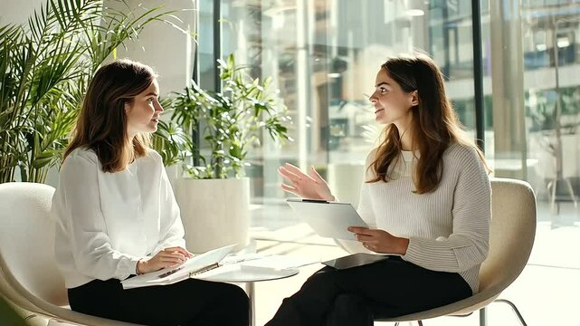 Career Coach Mock Interview in Modern Coworking Space