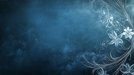 Abstract Blue Floral Design Background Image