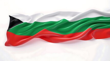 Fototapeta premium Flag of Bulgaria waving in the wind on a white background. 3d rendering