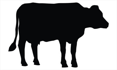 silhouette of a cow on a white background