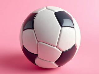 "Vibrant Pastel Pink Soccer Ball 3D Render