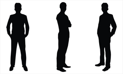 Man Silhouette Bundle vector isolated on a white background.