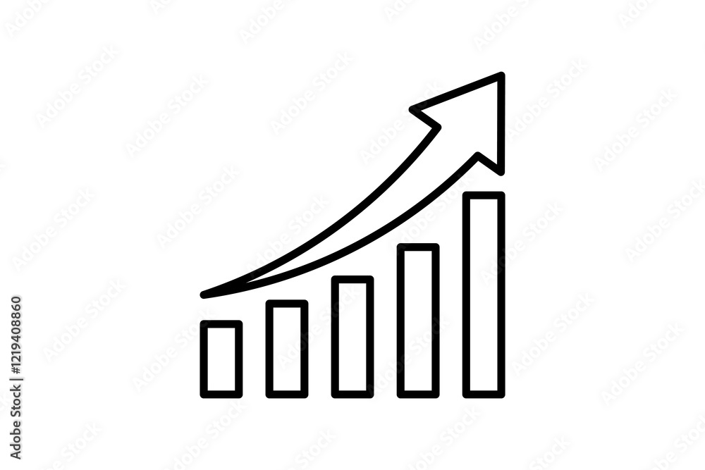 Poster graph with arrow icon. icon related to star up. suitable for web site, app, user interfaces, printab
