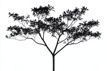 Obraz premium A simple yet striking image of a tree's outline in shades of gray, perfect for adding a touch of elegance to any design