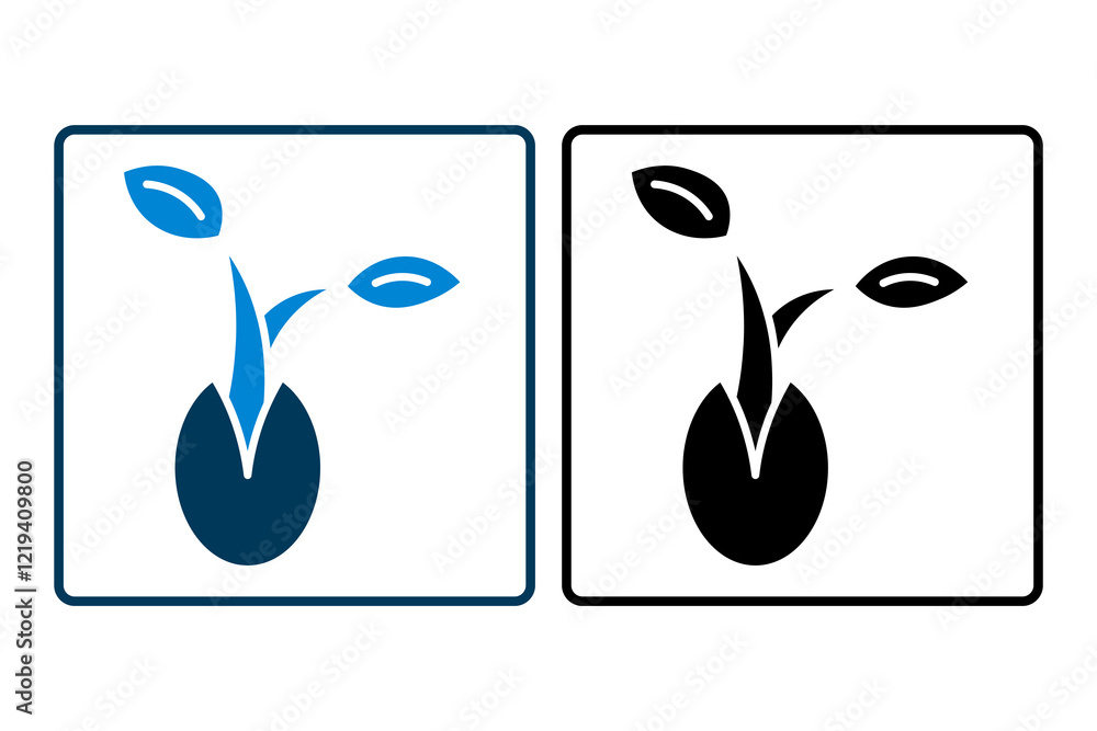 Poster seedling icon. icon related to star up. suitable for web site, app, user interfaces, printable etc. 