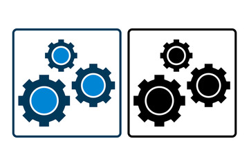 Gear icon. icon related to Star Up. suitable for web site, app, user interfaces, printable etc. solid icon style. simple vector design editable