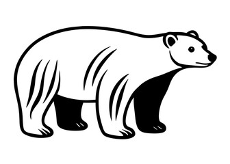 polar bear vector icon with white background. Wild animal silhouette
