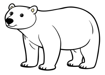 polar bear vector icon with white background. Wild animal silhouette