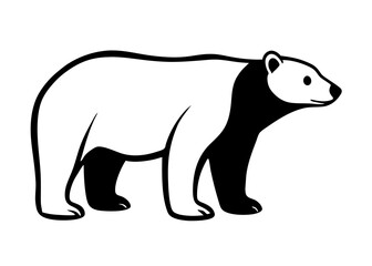 polar bear vector icon with white background. Wild animal silhouette