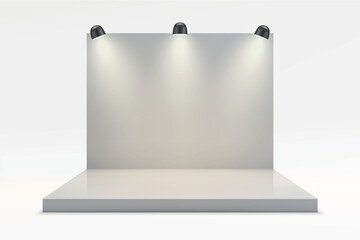 Minimalist Exhibition Backdrop With Spotlights