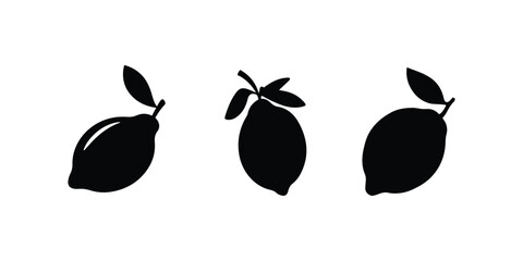 lemon set illustration on white background. lemon vector set.