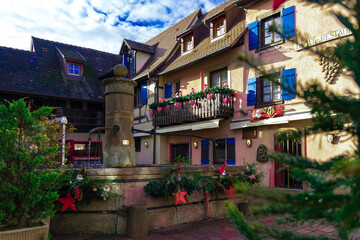 Obraz premium The village of Eguisheim, one of the most beautiful in the Alsace region.