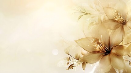 Elegant Golden Flowers Soft Background Design