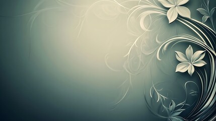 Elegant Floral Design With Swirling Vines And Flowers