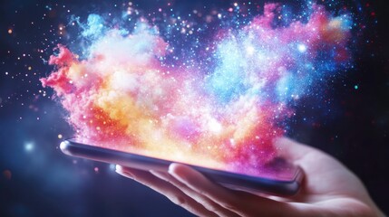 Vibrant Storage Solutions on Smartphone with Isolated Background