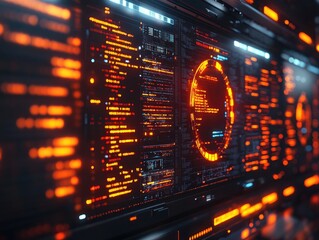 Cyber Data Streams Glow Brightly