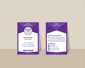 Print, ID card vector template for print, Professional ID card, Identity Card, Creative Design, Customizable design for Print or digital use, Adobe Illustrator Vector file high-quality for Branding.