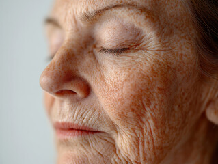 Fototapeta premium Close-up of Aging Skin with Visible Changes and Freckles – Dermatology Concept