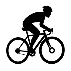 silhouette of a person riding a bike