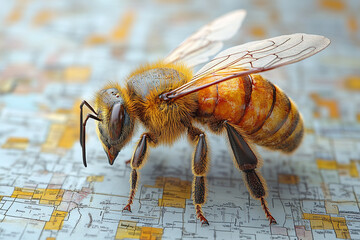 Honeybee Navigating a Detailed Map