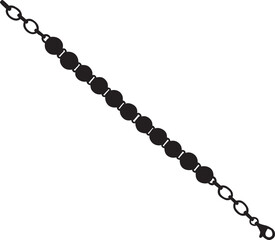 necklace made silhouette in vector