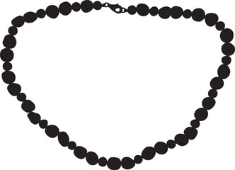 necklace made silhouette in vector