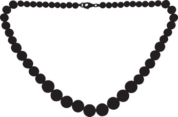 necklace made silhouette in vector