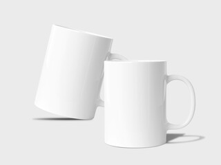 Empty coffee cup mockup in white background