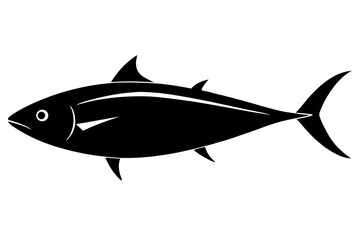 Tuna Fish Vector Silhouette Illustration - Isolated on White (SVG)