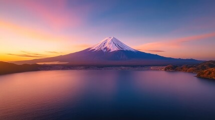 Fototapeta premium Cherry Blossom View of Mt. Fuji in Spring, Japan