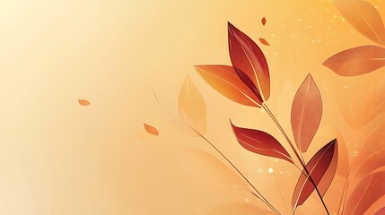 Fototapeta premium Abstract Autumn Leaves Design Orange Background