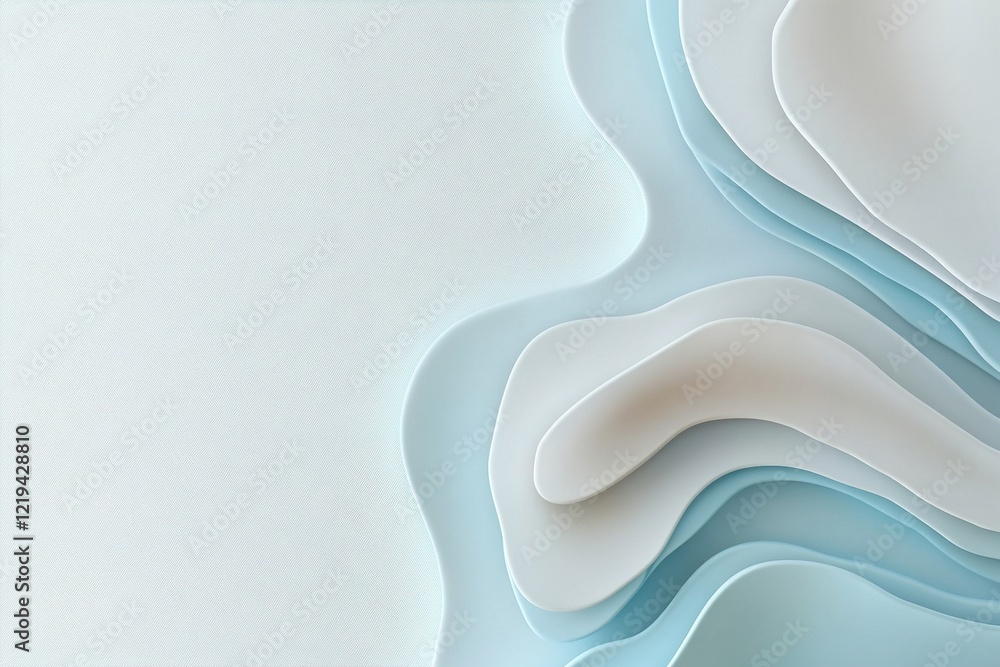 Poster a collection of overlapping wave shapes in blue and turquoise creates a fresh and modern look. the s