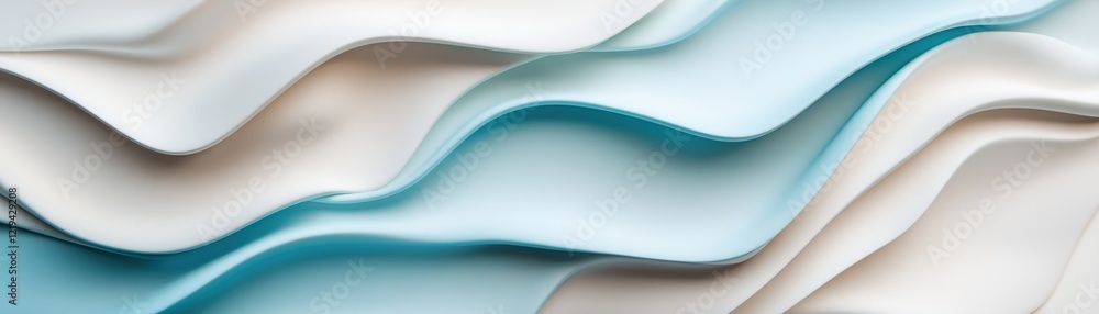 Aufkleber a series of smooth, flowing wave shapes in various shades of blue and turquoise create a fresh and m