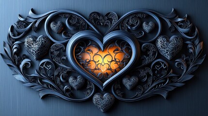 Intricate Metal Heart Design: A Dark Romance Masterpiece