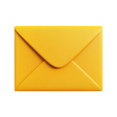 Yellow envelope 3d isolated on transparent background remove PNG, clipping path