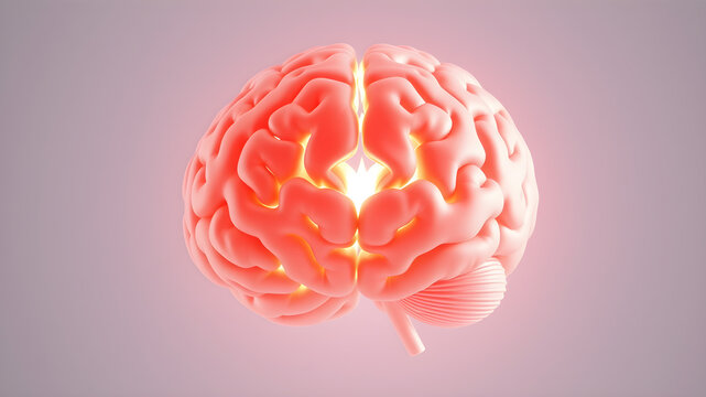 Human brain Anatomical Model 3d illustration. Generative AI