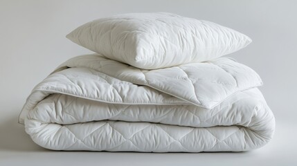 Cozy White Bedding Set on Soft Surface