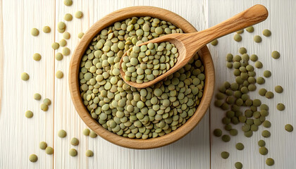 lentils on a wooden table