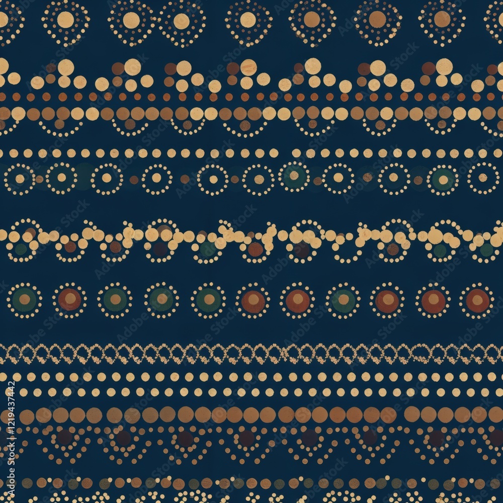 Aufkleber abstract geometric patterns with colorful dotted ornaments on dark background